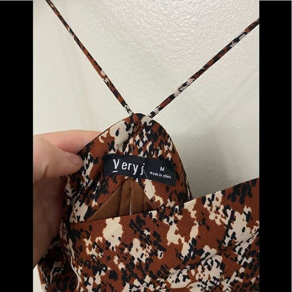 RUST ANIMAL PRINT DRAPED FRONT DRESS - Picture 8 of 9